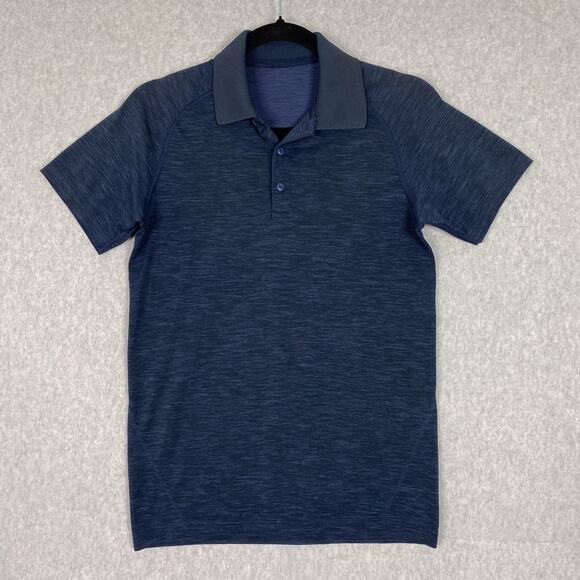 Lululemon Shirt Mens XS Navy Blue Metal Vent Tech Polo - Picture 1 of 6